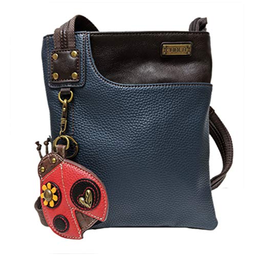 chala obO pb` Jo 킢 Chala Small Crossbody Phone Purse | SOFT Vegan Leather SWING Bag in Navy Blue Color (Coin Purse_Ladybug)chala obO pb` Jo 킢