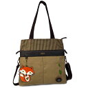 chala バッグ パッチ カバン かわいい Chala Canvas Convertible Stripe Work Tote with Purse Charm (OLive_ Fox)chala バッグ パッチ カバン かわいい