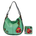 chala バッグ パッチ カバン かわいい CHALA Teal Hobo Style ladybug Shoulder Purse with & Chala...