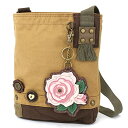 chala バッグ パッチ カバン かわいい CHALA Handbags Brown/Olive Canvas Patch Cross-body Messenger Bags with 2020 new coin purse (Brown_Pink Rose)chala バッグ パッチ カバン かわいい(4)