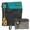 chala バッグ パッチ カバン かわいい Chala Double Zip Wallet and Swing Crossbody Messenger Bag...