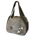 chala バッグ パッチ カバン かわいい CHALA Large Bowling Tote Bag with Animal Charm (Schnauzer - Stone Gray)chala バッグ パッチ カバン かわいい