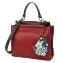 chala バッグ パッチ カバン かわいい CHALA Charming Satchel with Adjustable Strap - Forget Me Not - Burgundychala バッグ パッチ カバン かわいい