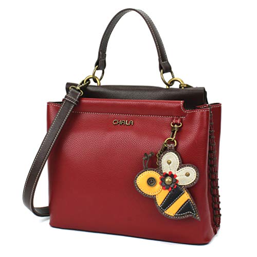 chala obO pb` Jo 킢 CHALA Charming Satchel with Adjustable Strap - Bee - Burgundychala obO pb` Jo 킢