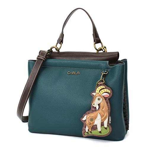 chala obO pb` Jo 킢 CHALA Charming Satchel with Adjustable Strap - Goat - Turquoisechala obO pb` Jo 킢
