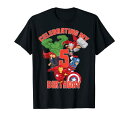マーベル Marvel アベンジャーズ 私の5歳の誕生日を祝う 半袖Tシャツ キッズ6-6x 【日本サイズ110-120相当】 ブラック ファッション トップス アメリカ