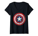 マーベル Marvel キャプテンアメリカ 半袖Tシャツ レディース 【Sサイズ】 ブラック ファッション トップス アメリカ