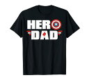 Tシャツ キャラクター ファッション トップス 海外モデル Marvel Father's Day Captain America Shield Hero Dad Logo T-ShirtTシャツ キャラクター ファッション トップス 海外モデル