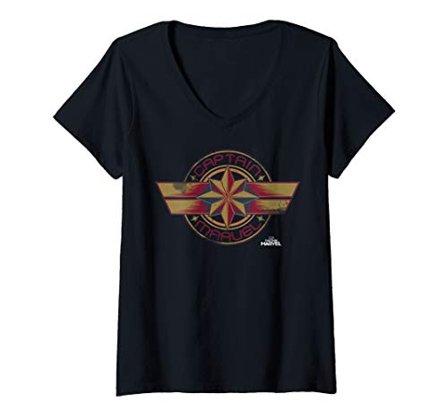 マーベル Marvel キャプテンマーベル バッジ 半袖Tシャツ Vネック レディース【Sサイズ】 ブラック ファッション トップス アメリカ マーベル Marvel キャプテンマーベル バッジ 半袖Tシャツ Vネック レディース【Sサイズ】 ブラック ファッション トップス アメリカ