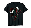 マーベル Marvel スパイダーマンとヴェノム 半袖Tシャツ メンズ【Sサイズ】ブラック ファッション トップス アメリカ
