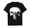 マーベル Marvel パニッシャー ホワイトペイントスカル 半袖Tシャツ メンズ 【Sサイズ】 ブラック ファッション トップス アメリカ