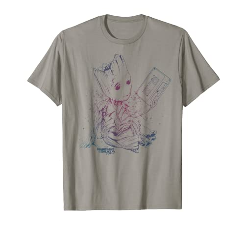 Tシャツ キャラクター ファッション トップス 海外モデル Marvel Guardians Of The Galaxy Vol 2 Groot Rainbow Sketch T-ShirtTシャツ キャラクター ファッション トップス 海外モデル