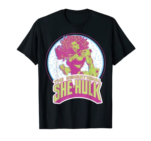 マーベル Marvel シー・ハルク レトロコミック 半袖Tシャツ メンズ【Sサイズ】 ブラック ファッション トップス アメリカ