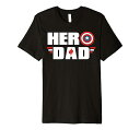 Tシャツ キャラクター ファッション トップス 海外モデル Marvel Father's Day Captain America Shield Hero Dad Logo Premium T-ShirtTシャツ キャラクター ファッション トップス 海外モデル
