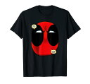 マーベル Marvel デッドプール ヘッド「こっちを見て」 半袖Tシャツ メンズ 【Sサイズ】 ブラック ファッション トップス アメリカ