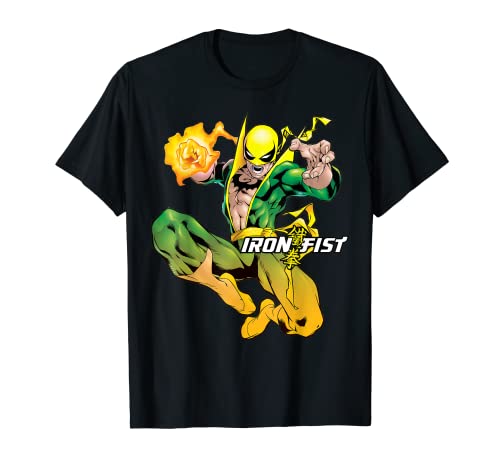 Tシャツ キャラクター ファッション トップス 海外モデル Marvel Iron Fist Action Shot Portrait T-ShirtTシャツ キャラクター ファッション トップス 海外モデル