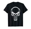 Tシャツ キャラクター ファッション トップス 海外モデル Marvel Painted Negative Space Punisher Logo Graphic T-Shirt T-ShirtTシャツ キャラクター ファッション トップス 海外モデル