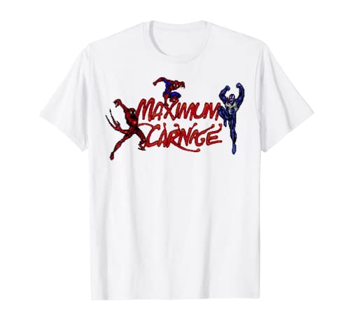 Tシャツ キャラクター ファッション トップス 海外モデル Marvel Spider-Man Maximum Carnage Video Game Collage Logo T-ShirtTシャツ キャラクター ファッション トップス 海外モデル