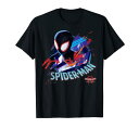 Tシャツ キャラクター ファッション トップス 海外モデル Marvel Spider-Man Spiderverse Neon Split Graphic T-Shirt T-ShirtTシャツ キャラクター ファッション トップス 海外モデル