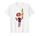 マーベル Marvel スパイダーマン 高く積まれたハッピーアイスクリーム 半袖Tシャツ レディース 【Sサイズ】 ホワイト ファッション トップス アメリカ