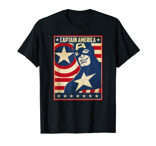Tシャツ キャラクター ファッション トップス 海外モデル Marvel Comics Vintage Captain America Patriot Poster T-ShirtTシャツ キャラクター ファッション トップス 海外モデル
