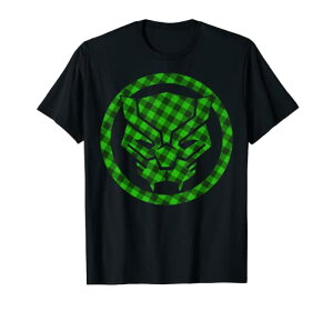 マーベル Marvel ブラックパンサー 聖パトリックの祝日 緑の日 クローバー 半袖Tシャツ メンズ 【Sサイズ】 ブラック ファッション トップス アメリカ