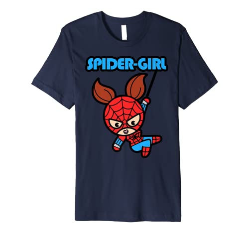 マーベル Marvel スパイダーガール かわいい 半袖Tシャツ キッズ6-6x  ネイビー ファッション トップス アメリカ