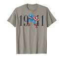 Tシャツ キャラクター ファッション トップス 海外モデル Marvel Retro 1941 Captain America Stance Graphic T-Shirt T-ShirtTシャツ キャラクター ファッション トップス 海外モデル