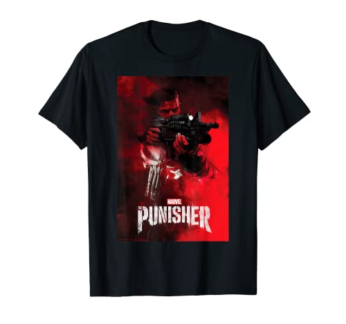 Tシャツ キャラクター ファッション トップス 海外モデル Marvel The Punisher Paint Texture Poster Graphic T-Shirt T-ShirtTシャツ キャラクター ファッション トップス 海外モデル