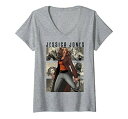 Tシャツ キャラクター ファッション トップス 海外モデル Marvel Jessica Jones Portrait Comic Panel Logo V-Neck T-ShirtTシャツ キャラクター ファッション トップス 海外モデル