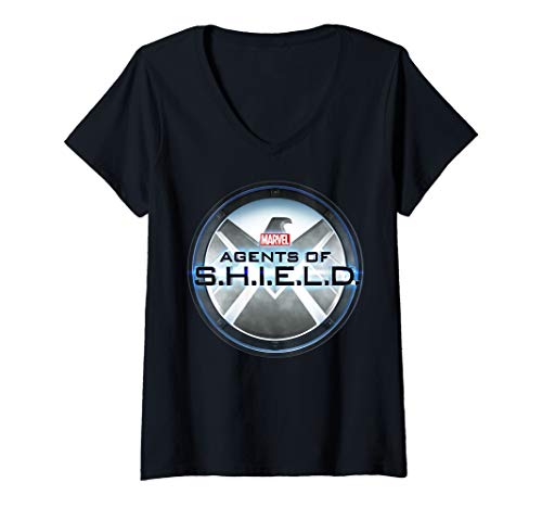 楽天angelicaTシャツ キャラクター ファッション トップス 海外モデル Womens Marvel Agents Of SHIELD TV Show Logo V-Neck T-ShirtTシャツ キャラクター ファッション トップス 海外モデル