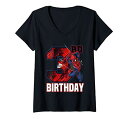 マーベル Marvel スパイダーマン ウェブスイング 3歳の誕生日 半袖Tシャツ レディース 【Sサイズ】 ブラック ファッション トップス アメリカ