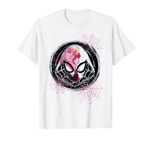 Tシャツ キャラクター ファッション トップス 海外モデル Marvel Ghost-Spider Gwen Background Badge Graphic T-Shirt T-ShirtTシャツ キャラクター ファッション トップス 海外モデル