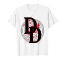 マーベル Marvel デアデビル ロゴ スプラッター 半袖Tシャツ レディース 【Sサイズ】 ホワイト ファッション トップス アメリカ