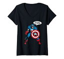 Tシャツ キャラクター ファッション トップス 海外モデル Womens Marvel Captain America Vintage For Truth An...