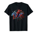 Tシャツ キャラクター ファッション トップス 海外モデル Marvel Spider-Man Broken Glass Web Leap Graphic T-Shirt T-ShirtTシャツ キャラクター ファッション トップス 海外モデル