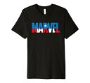 Tシャツ キャラクター ファッション トップス 海外モデル Marvel Brick Logo in Captain America Colors Premium T-ShirtTシャツ キャラクター ファッション トップス 海外モデル