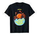ぐでたま かに座 半袖Tシャツ メンズ 【Sサイズ】 ブラック ファッション トップス アメリカ