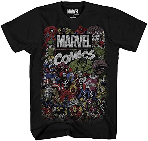 Tシャツ キャラクター ファッション トップス 海外モデル Marvel Avenger Comics Logo Thor Hulk Iron Man Daredevil Strange Loki Thanos Adult Mens Graphic Tee T-Shirt Apparel Black (2XL)Tシャツ キャラクター ファッション トップス 海外モデル