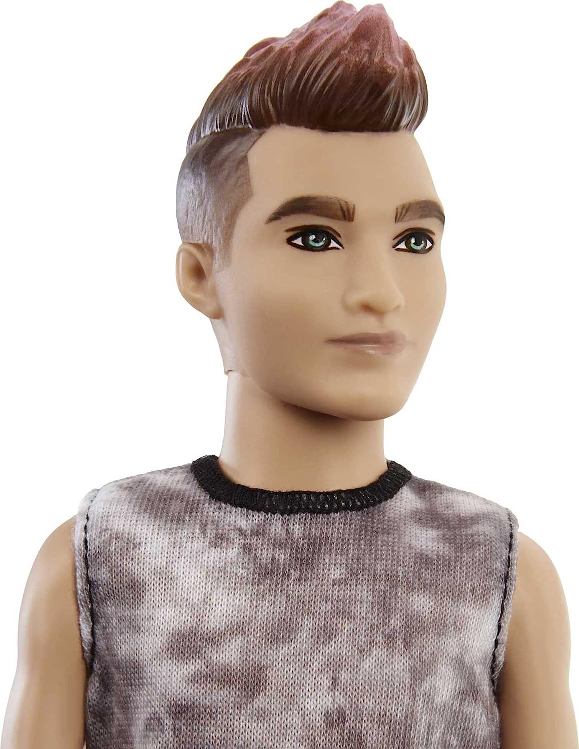 バービー バービー人形 ファッショニスタ 【送料無料】Barbie Ken Fashionistas Doll #176 with Sculpted Brunette Ombre-Tipped Hair Wearing a Sleeveless Tie-dye Shirt, Red Plaid Pants & Black Boots, Toy for Kidsバービー バービー人形 ファッショニスタ