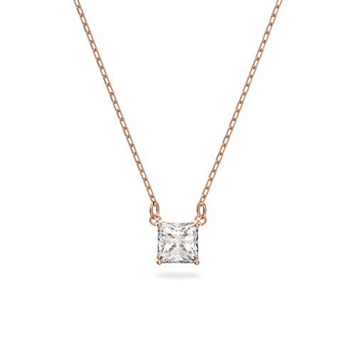 スワロフスキー ネックレス クリスタル SWAROVSKI 海外モデル Swarovski womens Attract Pendant Necklace with a Square Cut Clear Crystal on a Rose-Gold Tone Plated Setting with Matching Chainスワロフスキー ネックレス クリスタル SWAROVSKI 海外モデルのサムネイル