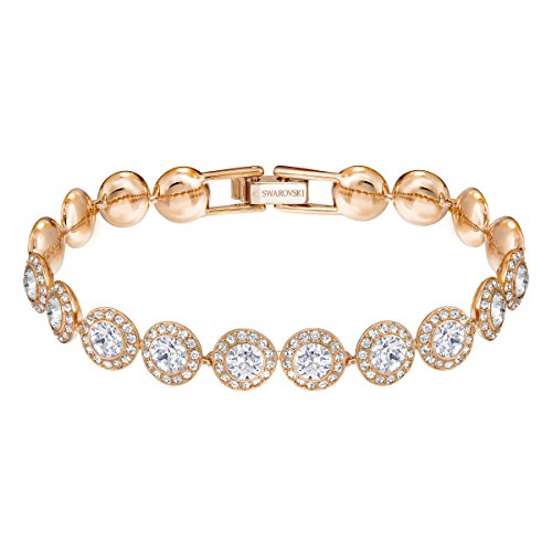 スワロフスキー アメリカ アクセサリー ブランド かわいい SWAROVSKI Bracelet, Clear circle-cut with Matching Crystal Pav on a Rose-Gold Tone Finish Setting, Part of the Angelic Collectionスワロフスキー アメリカ アクセサリー ブランド かわいい