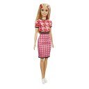 バービー バービー人形 ファッショニスタ Barbie Fashionistas Doll with Long Blonde Hair Houndstooth Crop Top Skirt, Platform Shoes 2 Barrettes, Toy for Kids 3 to 8 Years Oldバービー バービー人形 ファッショニスタ