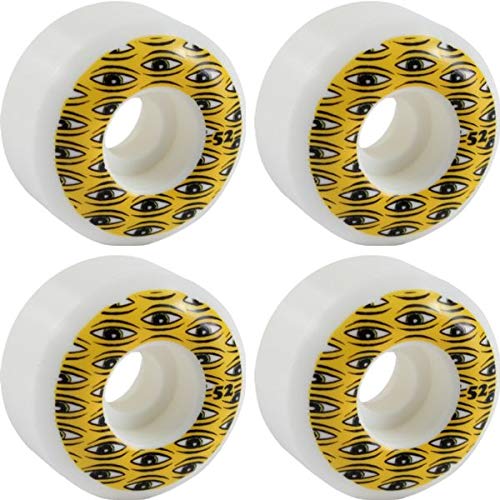   ܡ ȥܡ ǥ Toy Machine Skateboards All Seeing White/Yellow Skateboard Wheels - 52mm 99a (Set of 4)  ܡ ȥܡ ǥ