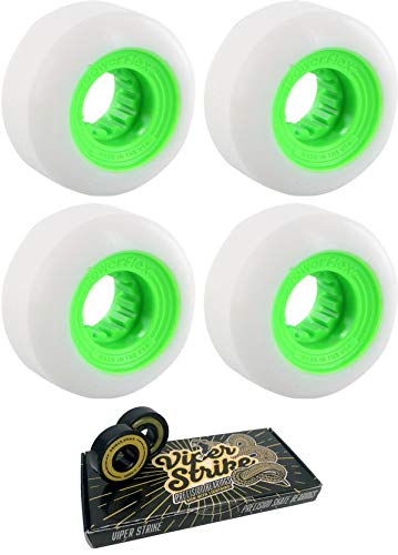 ウィール タイヤ スケボー スケートボード 海外モデル Powerflex Skateboards 60mm Gumball White/Lime Skateboard Wheels - 83b with Viper Strike 8mm Precision ABEC 7 Skateboard Bearings - Bundle of 2 Itemsウィール タイヤ スケボー スケートボード 海外モデル