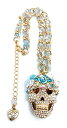 ベッツィ・ジョンソン ネックレス Betsey Johnson アメリカ 日本未発売 Betsey Johnson Blue Ribbon Chain - Crystal Sugar Skull Pendant Necklaceベッツィ・ジョンソン ネックレス Betsey Johnson アメリカ 日本未発売