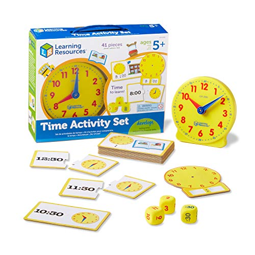 知育玩具 パズル ブロック ラーニングリソース Learning Resources Time Activity Set - 41 Pieces, Ages 5 ,Clock for Teaching Time, Telling Time, Homeschool Supplies, Montessori Clock知育玩具 パズル ブロック ラーニングリソース