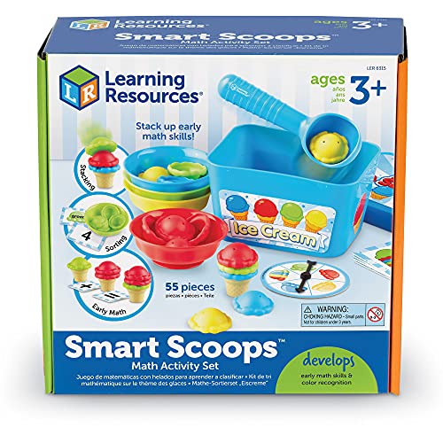 知育玩具 パズル ブロック ラーニングリソース Learning Resources Smart Scoops Math Activity Set, Stacking and Sorting Toys, Develops Early Math Skills, 55 Pieces, Ages 3 知育玩具 パズル ブロック ラーニングリソース