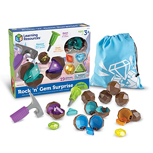 知育玩具 パズル ブロック ラーニングリソース Learning Resources Rock 'n Gem Surprise, Sorting, Matching & Counting Skills Activity Set, Early STEM, 19 Pieces, Ages 3+知育玩具 パズル ブロック ラーニングリソース