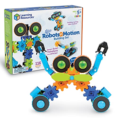 知育玩具 パズル ブロック ラーニングリソース Learning Resources Gears Gears Gears Robots in Motion Building Set - 116 Pieces, Ages 5 , Robot Toy, STEM Toys for Kids, Robots for Kids知育玩具 パズル ブロック ラーニングリソース